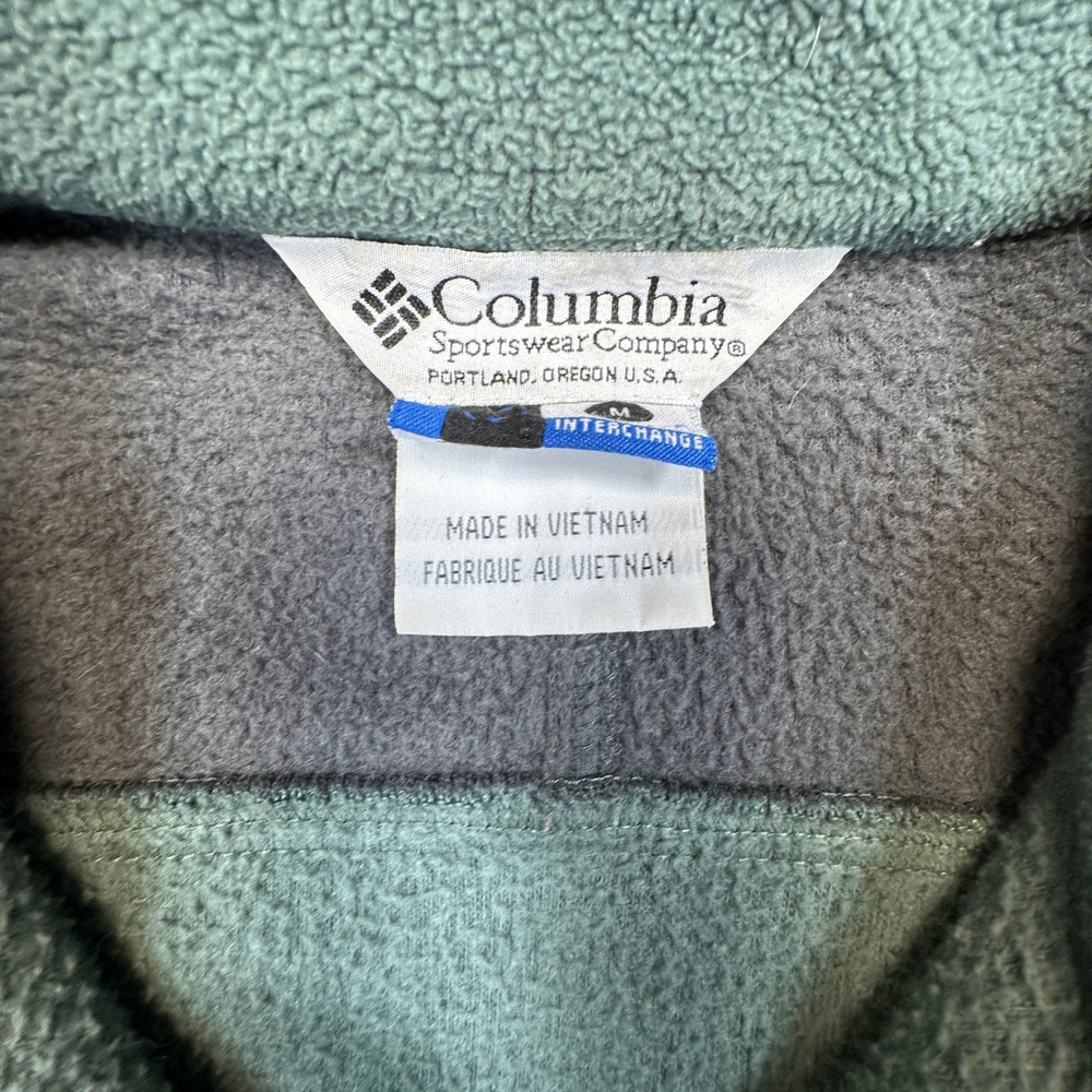 Columbia Interchange Fleece Jacket Men Medium Oversized Boxy Fit Green Gray Zip - Picture 5 of 10